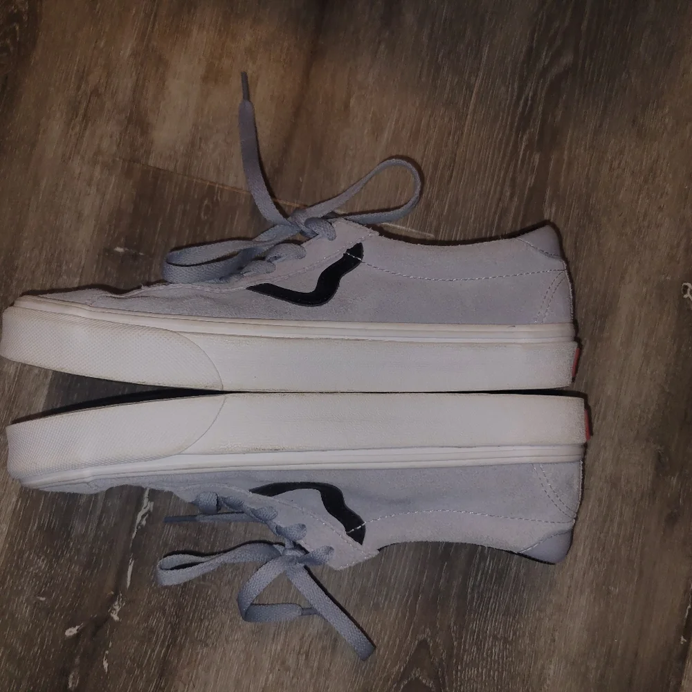 Vans Off the Wall tennis skateboard shoes Womens 8/mens 6.5 Grey‎ Suede-b…